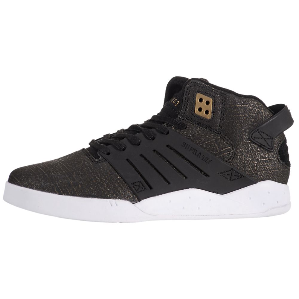 Chaussures de Skate Supra SkyTop III Noir Black/Gold Gunny Homme | JBA-70840233